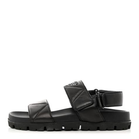 PRADA Nappa Matelasse Sport Sandals 37 Black 